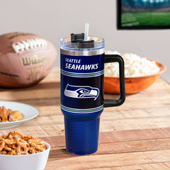 40oz Stainless Steel Canyon Cup w/ Straw, Seattle Seahawks