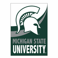 Michigan State University Burlap House Flag