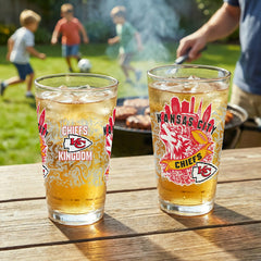 Kansas City Chiefs 16oz Glass pint, Set of 2