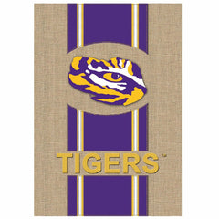 Burlap Louisiana State University Tigers Garden Flag, 12.5 x 18 inches