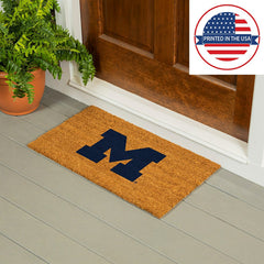 Coir Mat, 16"x28", University Of Michigan