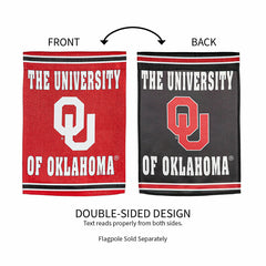 University of Oklahoma Embossed Suede Garden Flag