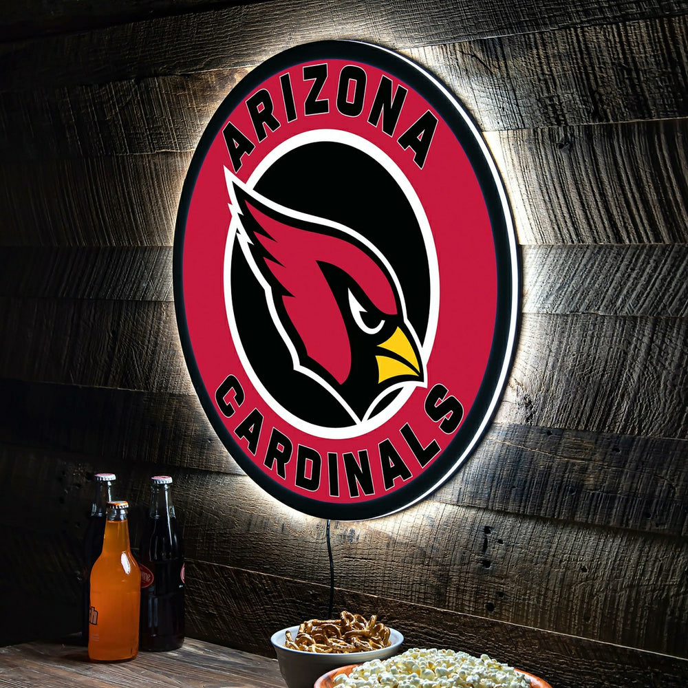 LED Wall Decor, Round, Arizona Cardinals