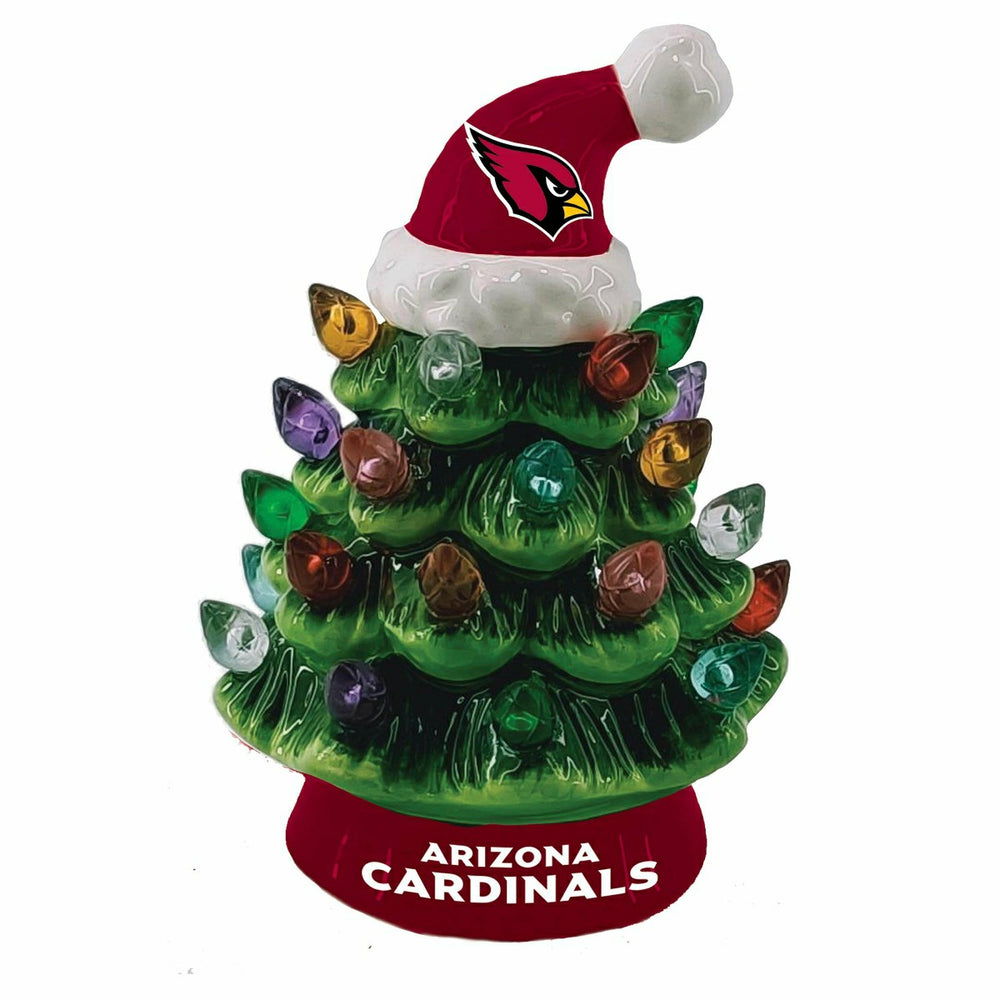 8" LED Ceramic Christmas Tree, Arizona Cardinals