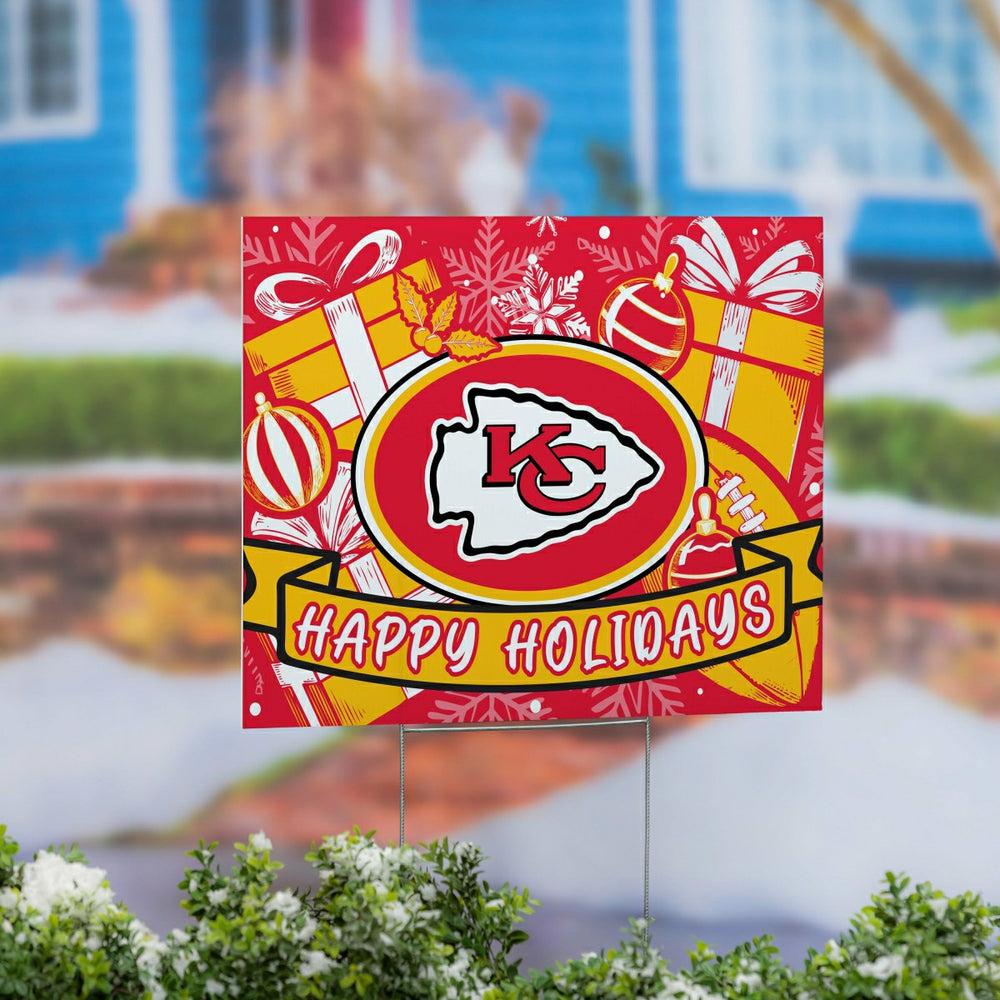 Kansas City Chiefs Yard Sign, Holiday