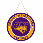 University of Northern Iowa Round Door Décor with Hanging Rope, 18x18