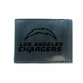 Front Pocket Wallet w/ RFID Blocking, Los Angeles Chargers, Black