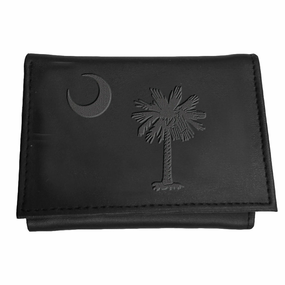 Tri-Fold Wallet, Black, South Carolina State Flag Logo