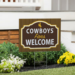 University of Wyoming Coroplast Yard Sign, "Fans Welcome"