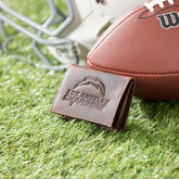 Los Angeles Chargers, Tri-Fold Wallet, Brown, CH, 100% Genuine Leather
