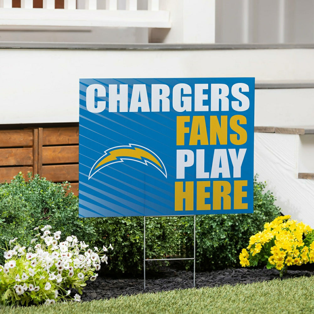 Los Angeles Chargers Coroplast Yard Sign "Fans Play Here"