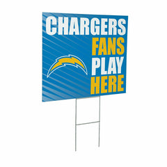 Los Angeles Chargers Coroplast Yard Sign "Fans Play Here"