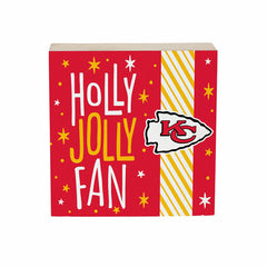 Kansas City Chiefs Block, Holiday, 6x6