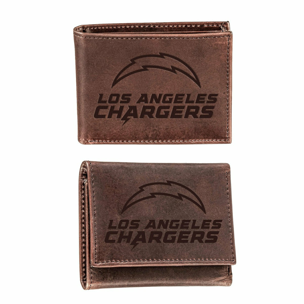 Los Angeles Chargers, Bi-Fold and Tri-Fold Wallet Gift Set, Brown