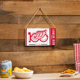 Detroit Red Wings,100 Anniversary Wood Wall Sign, 6x11