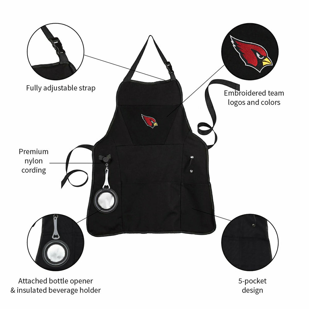 Grill Apron, Black, Arizona Cardinals