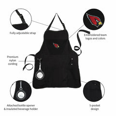 Grill Apron, Black, Arizona Cardinals