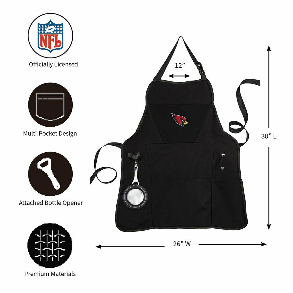 Grill Apron, Black, Arizona Cardinals