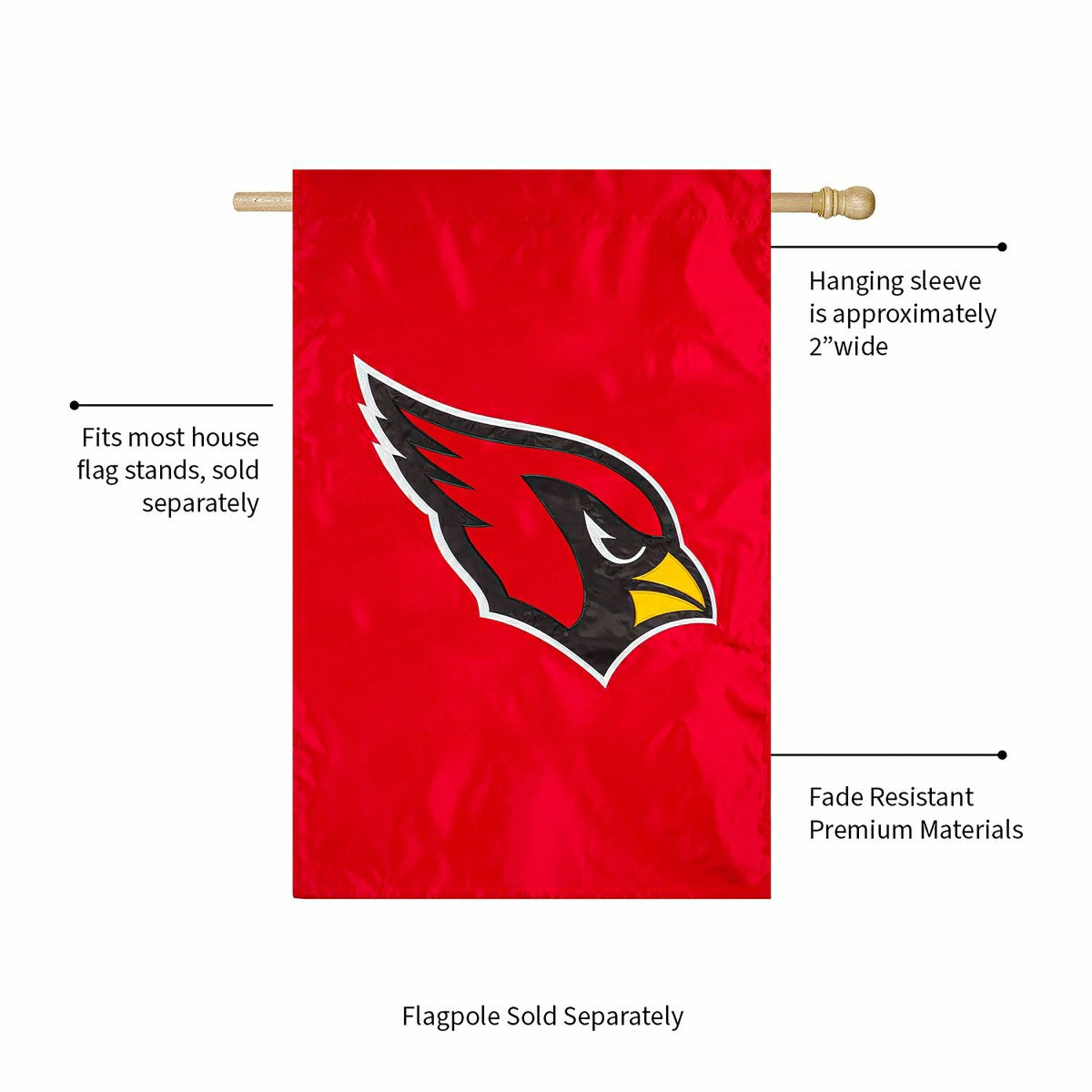Applique Flag, Reg, Arizona Cardinals