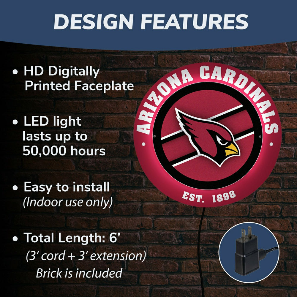Arizona Cardinals, Metal Lite, Round