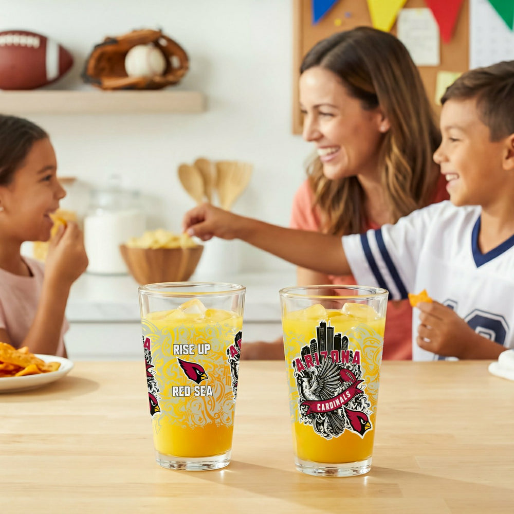 Arizona Cardinals 16oz Glass pint, Set of 2