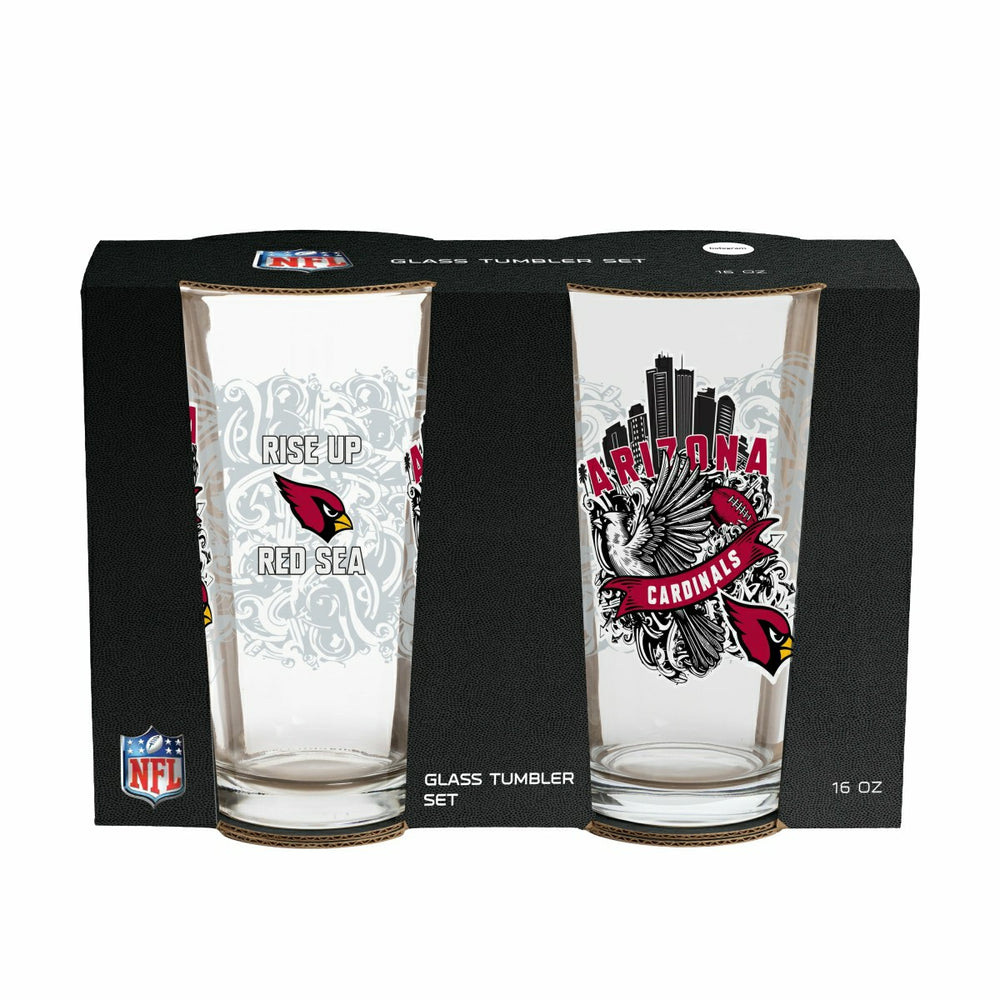 Arizona Cardinals 16oz Glass pint, Set of 2