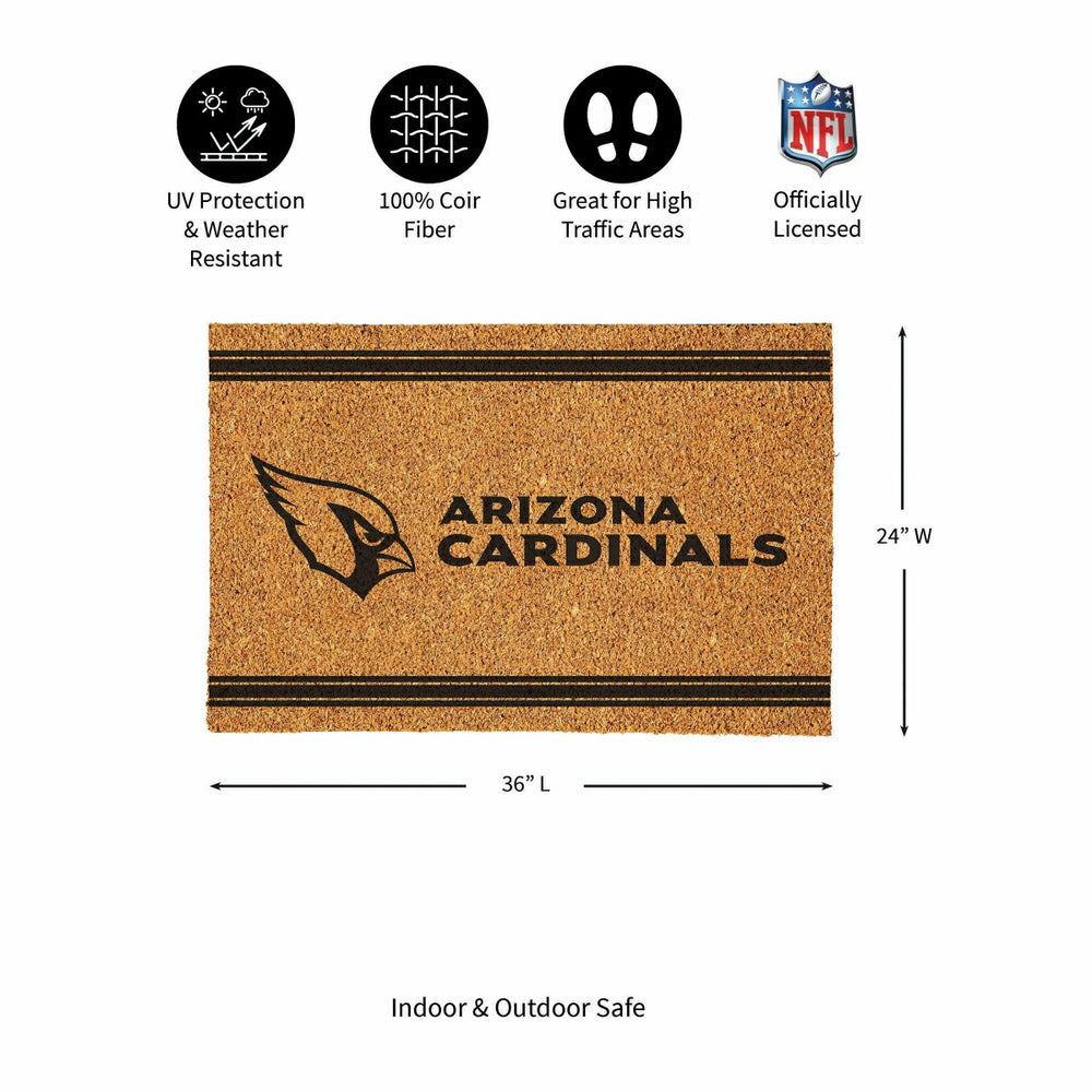 Arizona Cardinals Large One Color Coir Mat, 36"x24"