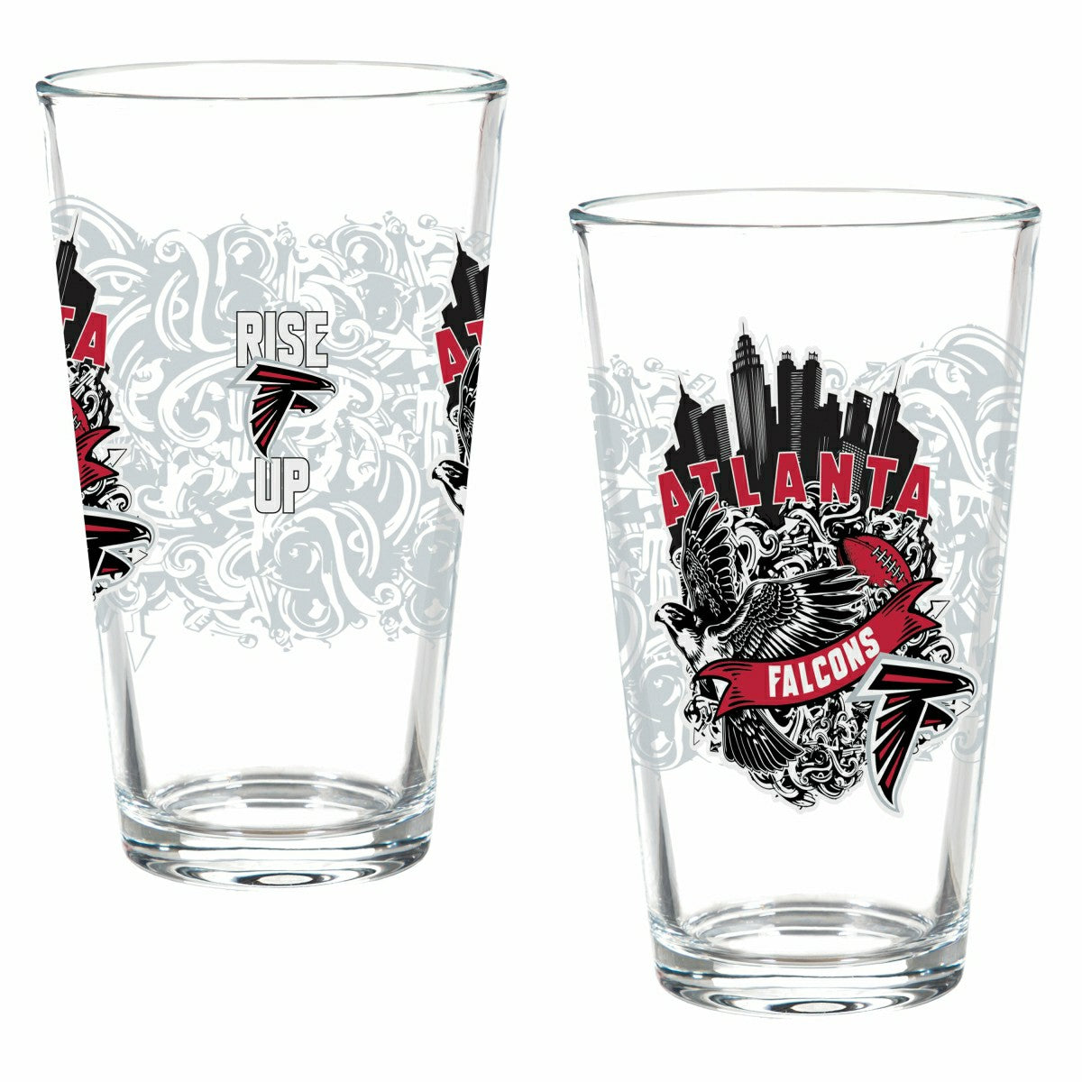 Atlanta Falcons 16oz Glass pint, Set of 2