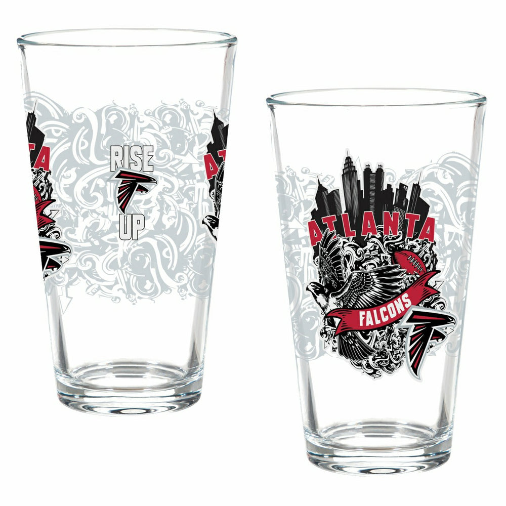 Atlanta Falcons 16oz Glass pint, Set of 2