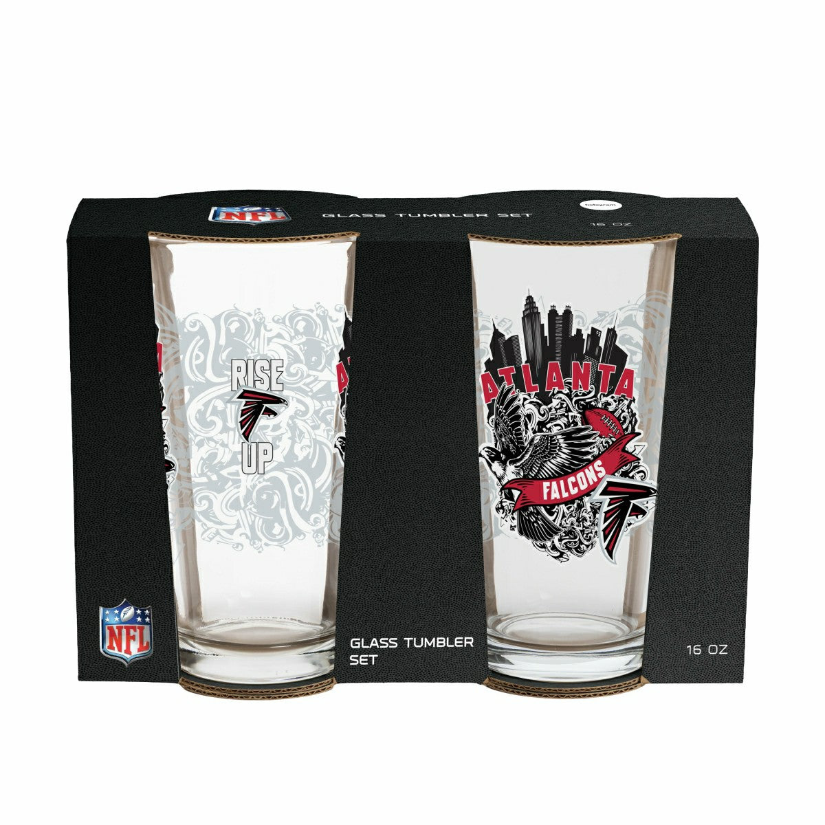 Atlanta Falcons 16oz Glass pint, Set of 2
