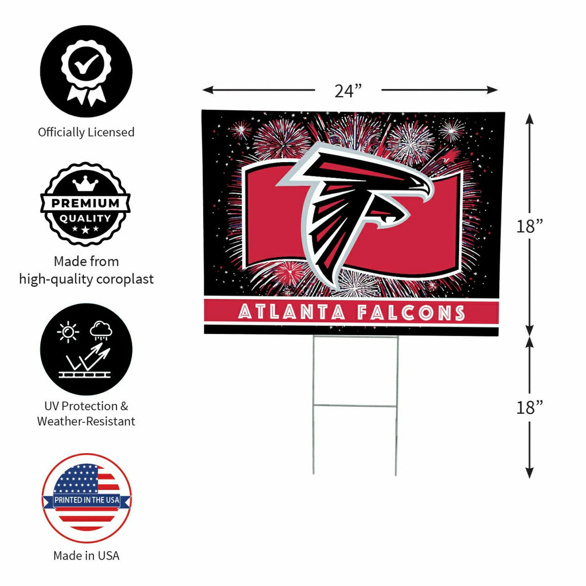 Atlanta Falcons Yard Sign, Patriotic