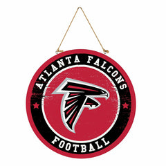Atlanta Falcons Round Door Décor with Hanging Rope, 18x18