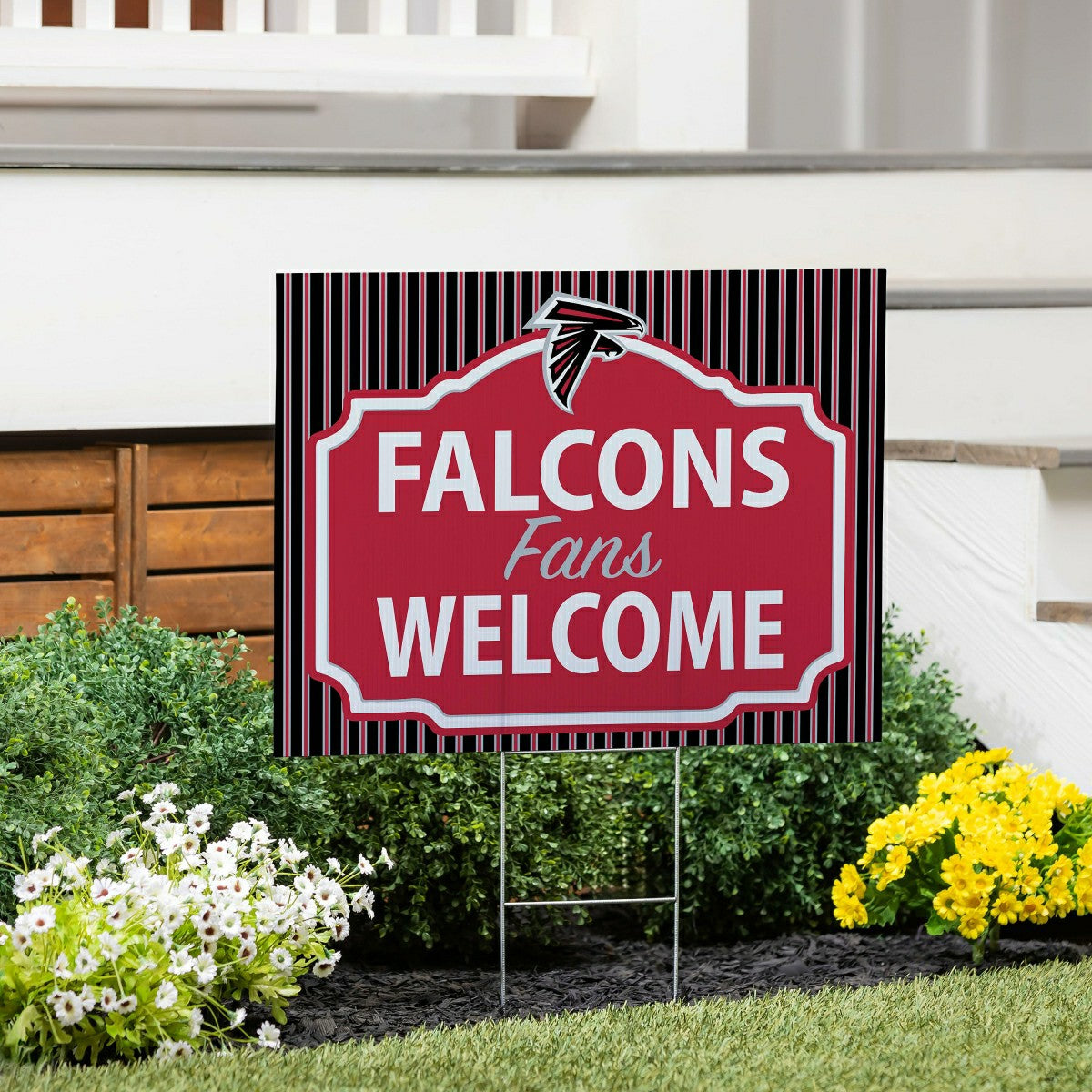 Atlanta Falcons Coroplast Yard Sign, "Fans Welcome"