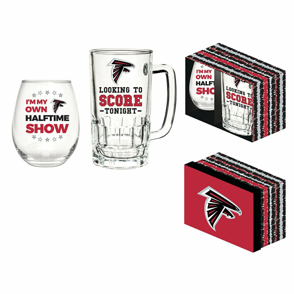 Atlanta Falcons, Stemless 17OZ Wine & Beer 16 OZ Gift Set