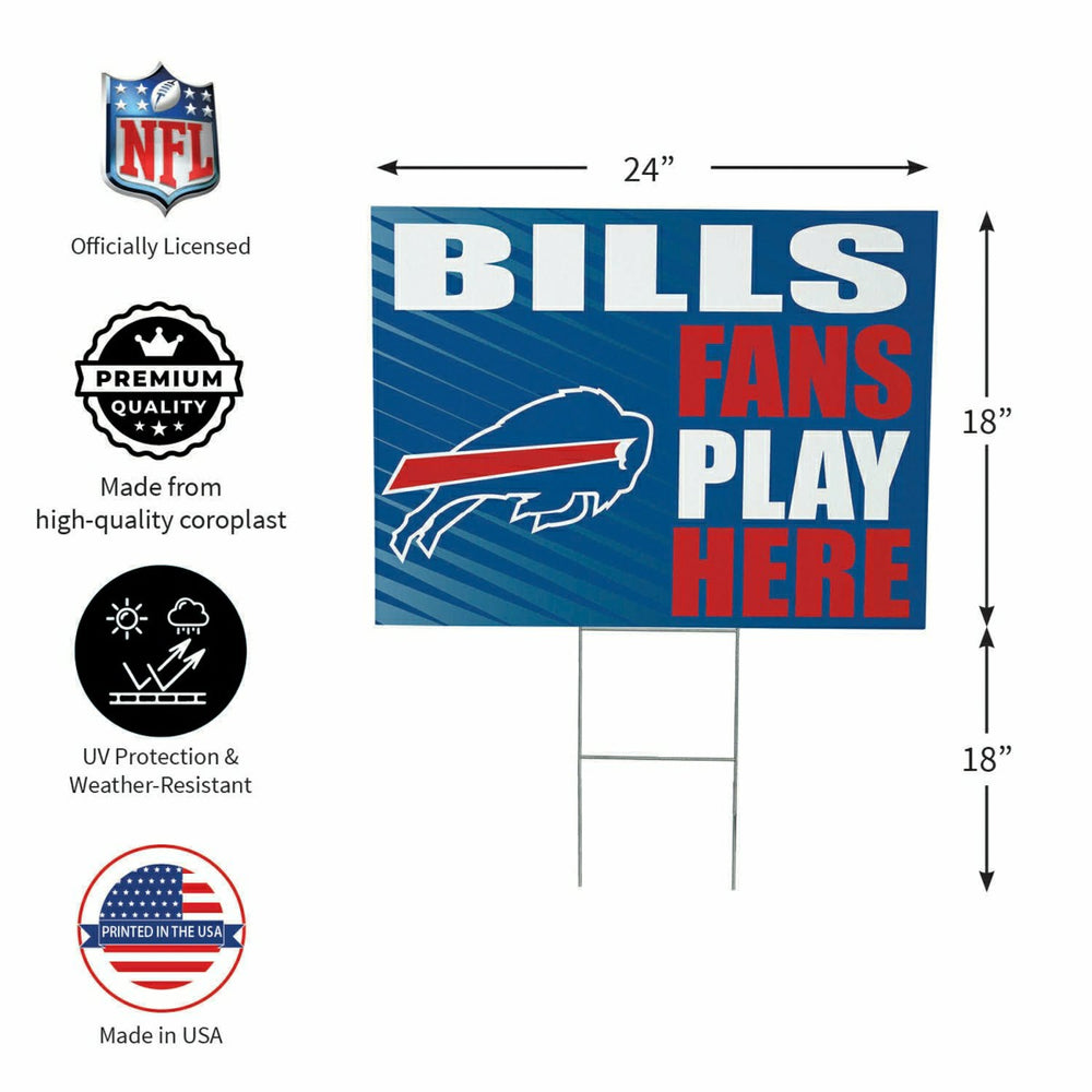 Buffalo Bills Coroplast Yard Sign "Fans Play Here"