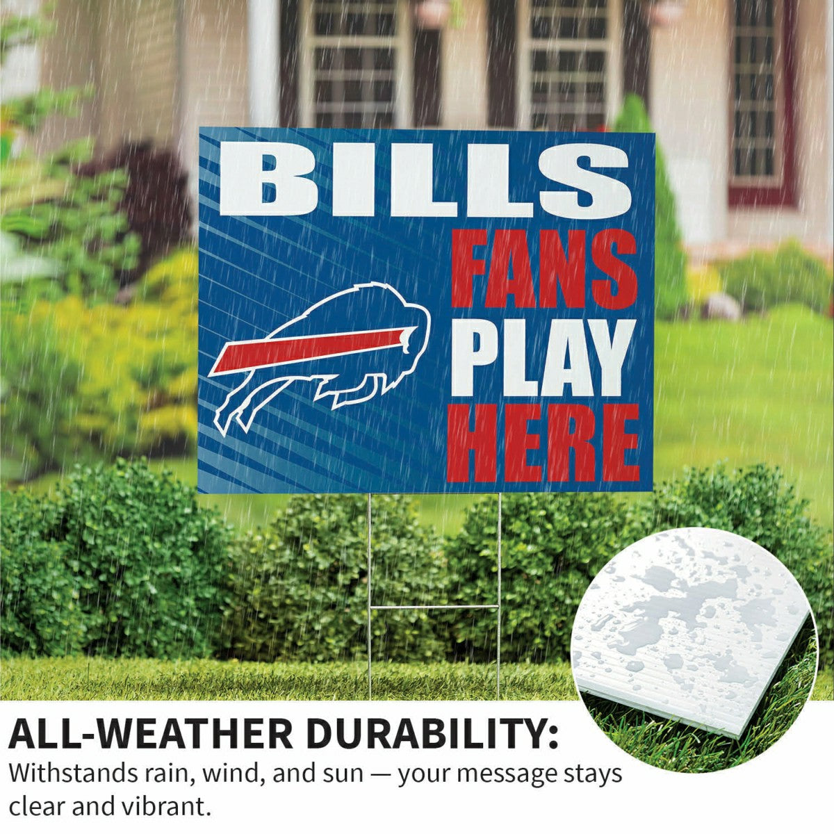 Buffalo Bills Coroplast Yard Sign "Fans Play Here"