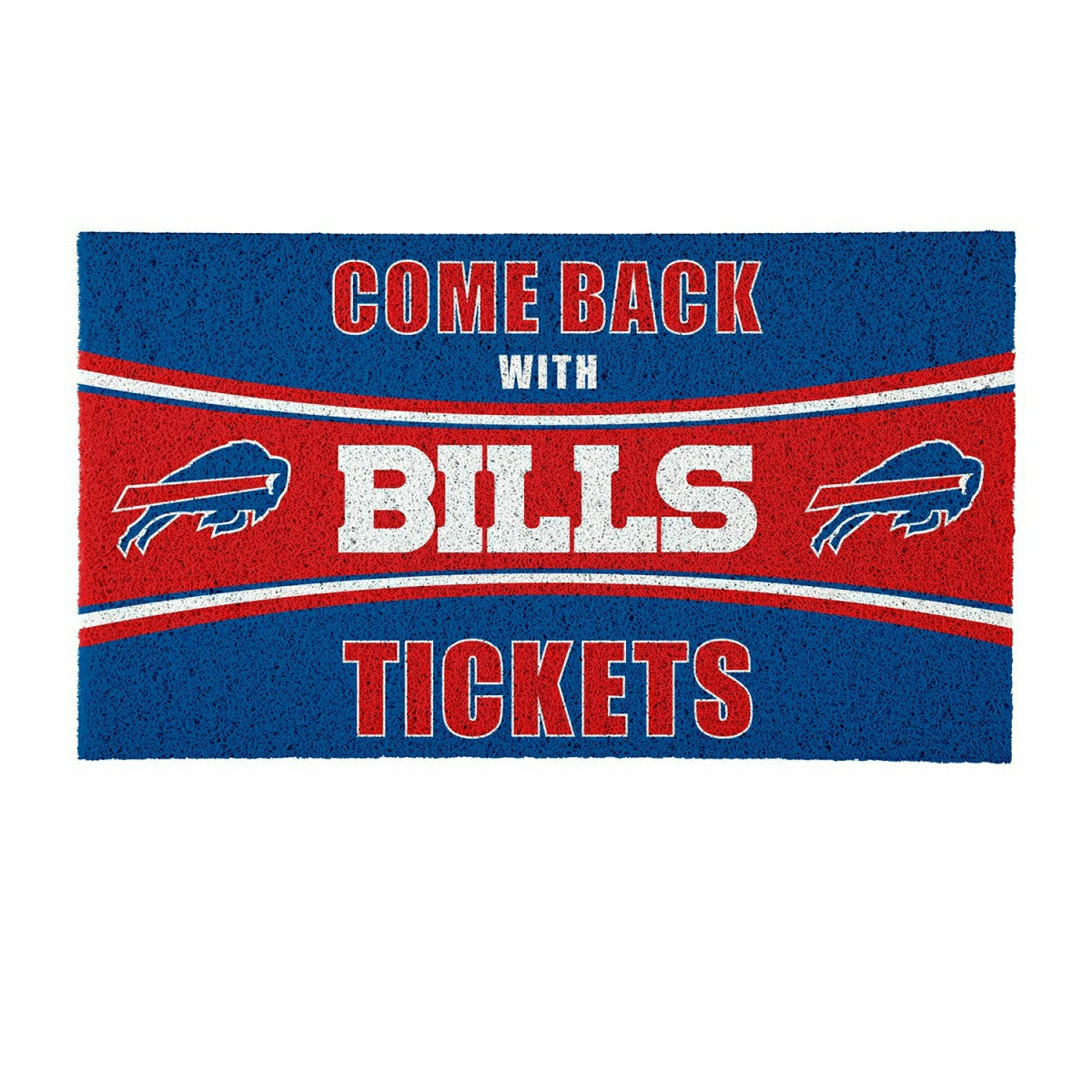 28" x 16" PVC Trapper Mat, Come Back with Tickets, Buffalo Bills