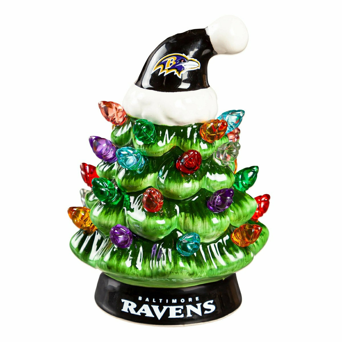 4" Mini LED Tabletop Christmas Tree, Set of 2, Baltimore Ravens