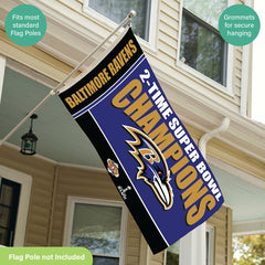 Baltimore Ravens 3X Superbowl Champions Football 3x5 Flag