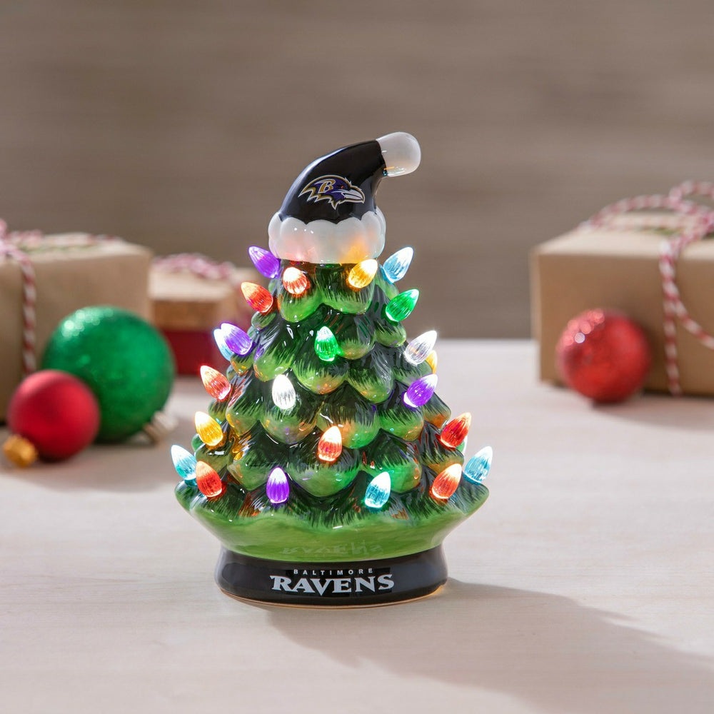 8" LED Ceramic Christmas Tree, Baltimore Ravens