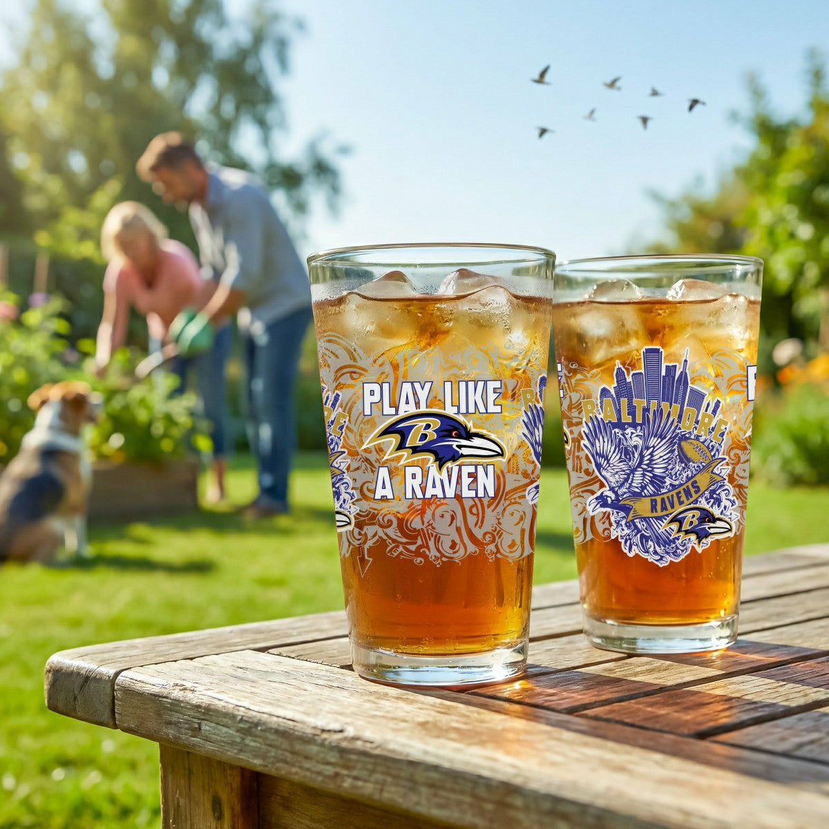 Baltimore Ravens 16oz Glass pint, Set of 2