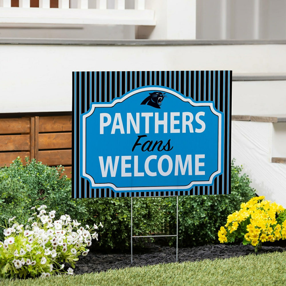 Carolina Panthers Coroplast Yard Sign, "Fans Welcome"