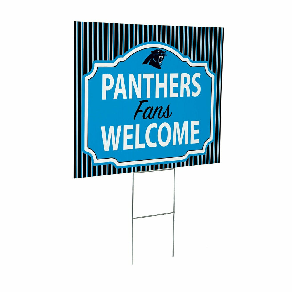 Carolina Panthers Coroplast Yard Sign, "Fans Welcome"