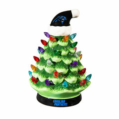 8" LED Ceramic Christmas Tree, Carolina Panthers