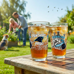 Carolina Panthers 16oz Glass pint, Set of 2