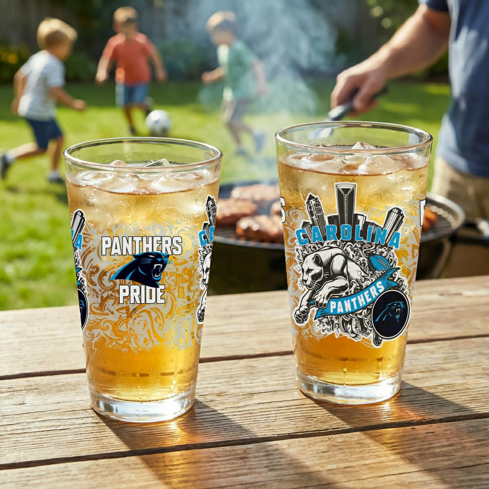 Carolina Panthers 16oz Glass pint, Set of 2