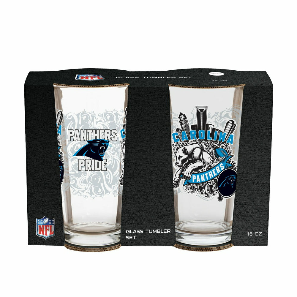 Carolina Panthers 16oz Glass pint, Set of 2