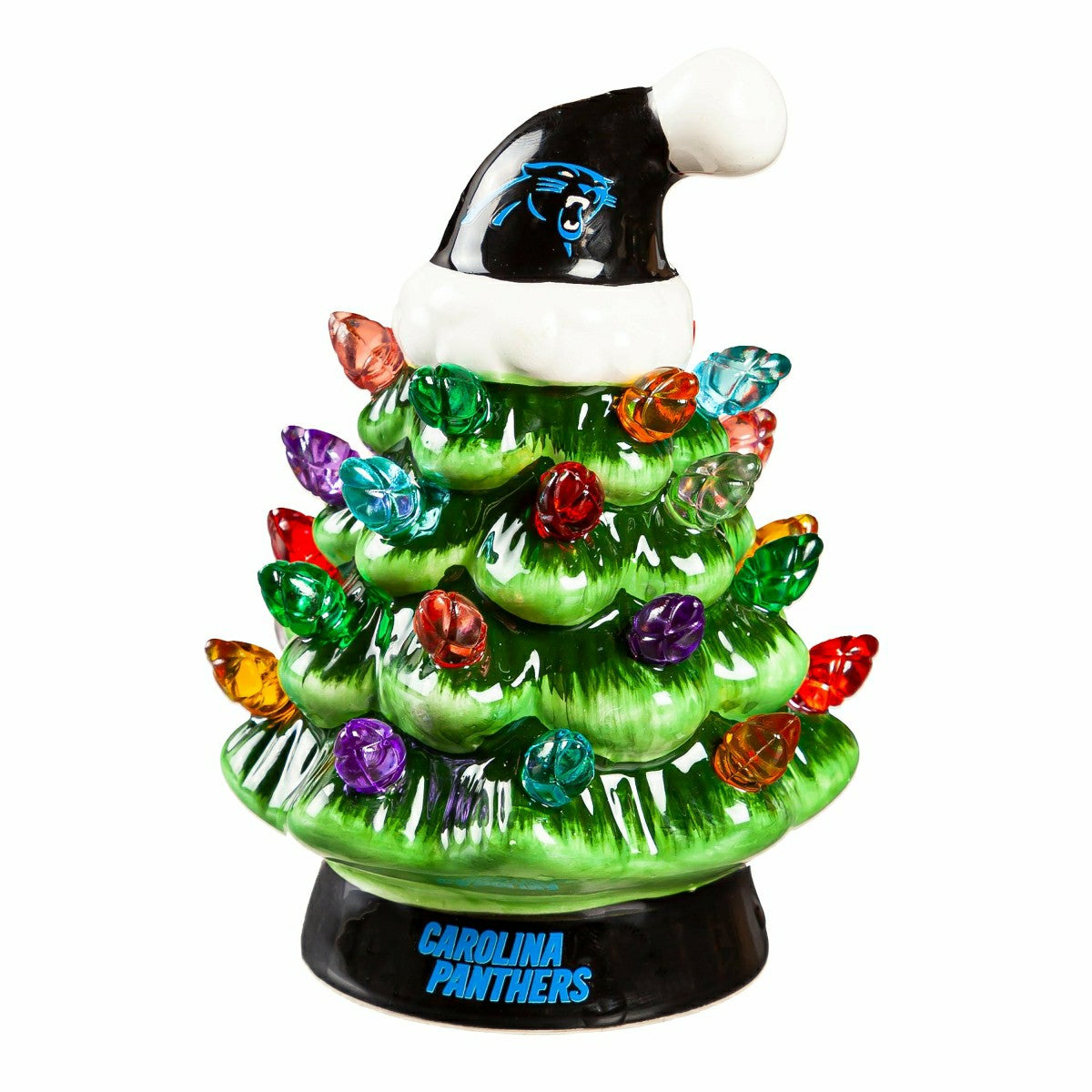 4" Mini LED Tabletop Christmas Tree, Set of 2, Carolina Panthers