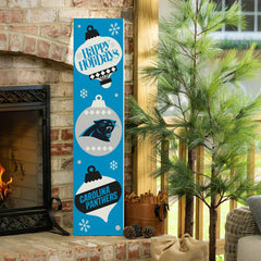 Carolina Panthers 47" Double Sided Leaner, Christmas