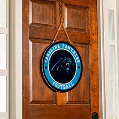 Carolina Panthers Round Door Décor with Hanging Rope, 18x18